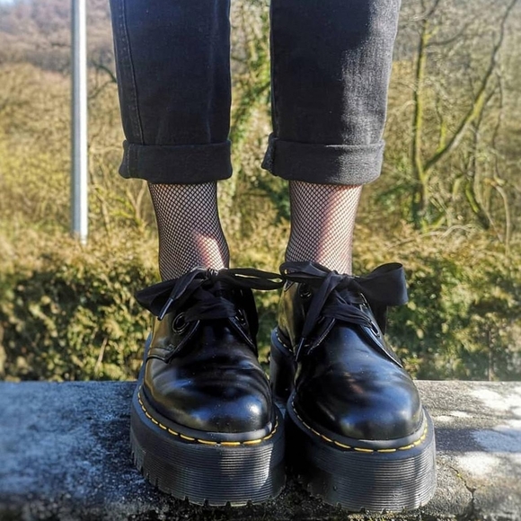 Dr.Martens Holly Platform Oxford In Black Patent Leather Size 9 - Picture 7 of 16